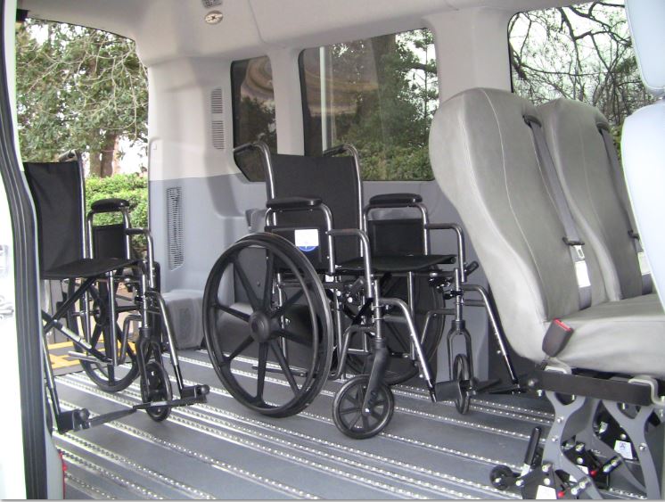 SmartFloor Wheelchair Van Interior With 2 Wheelchairs