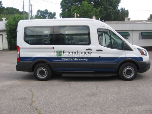 Friendsview Retirement Community Transit Van With Luggage Wall