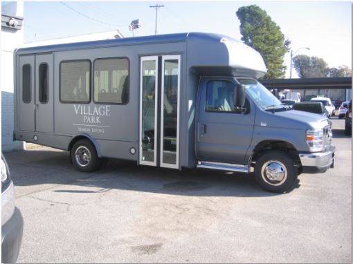 Village Park Silver Bus Wrap